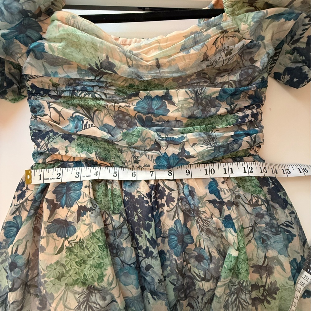 Anthropologie Let Me Be Flo Ruched Mini Dress Floral Pink - XS - Picture 14 of 15